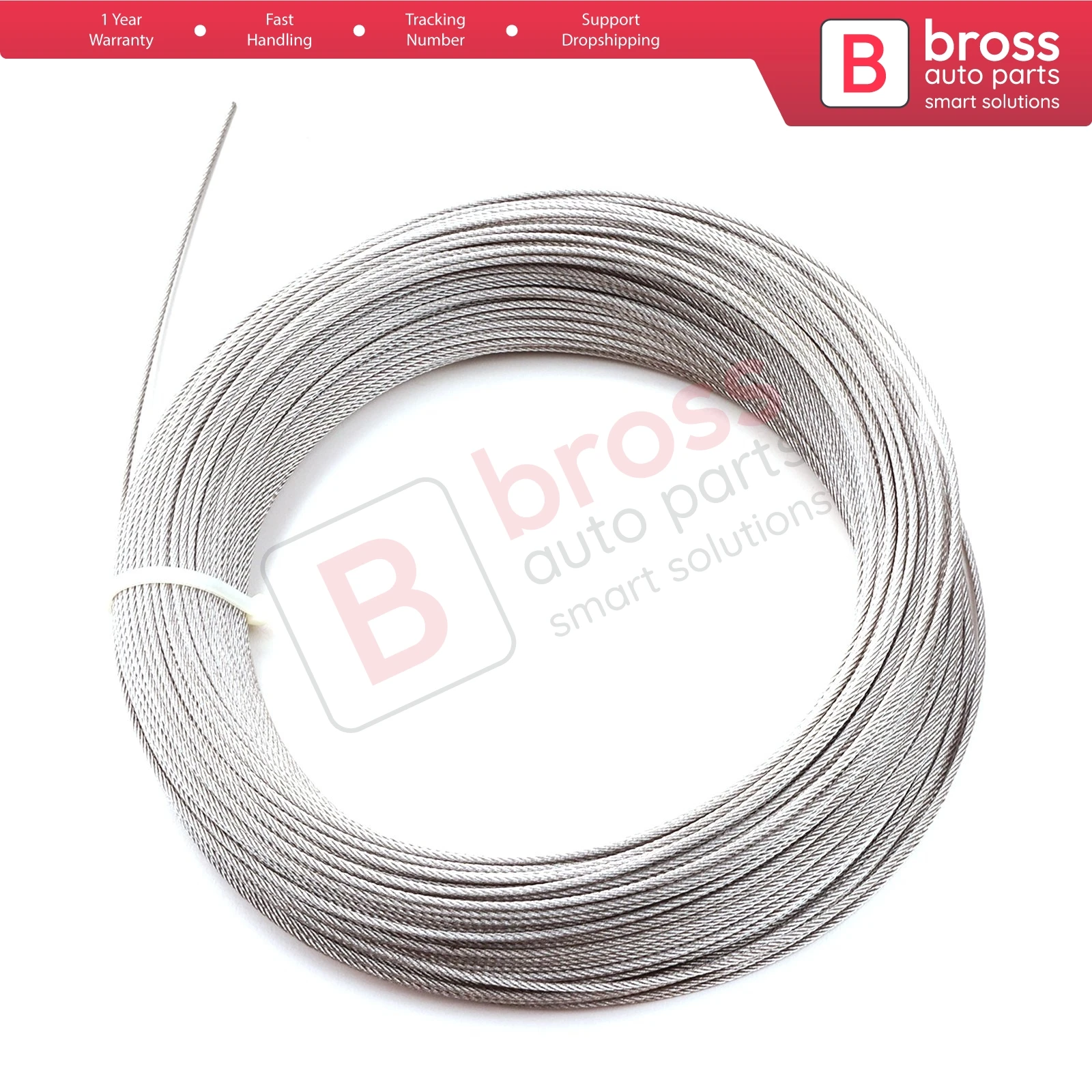 

BWR5474 Cable Strong Galvanised Steel Wire Rope Diameter 1.7 mm Lenght 100 meter 7x7 Strands for Window Lifter Regulator Repair