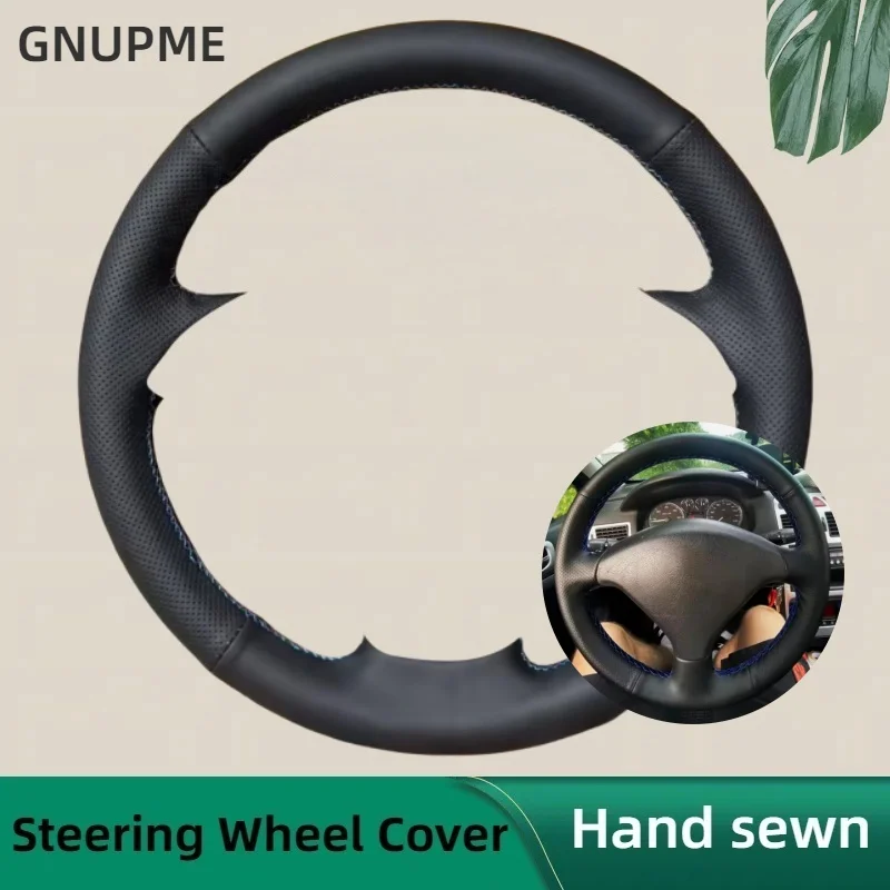 For Peugeot 307 CC 407 SW 2004 2005 2006 2007 2008 2009 Custom Car Steering Wheel Cover Microfiber Leather Avant Steering Wrap