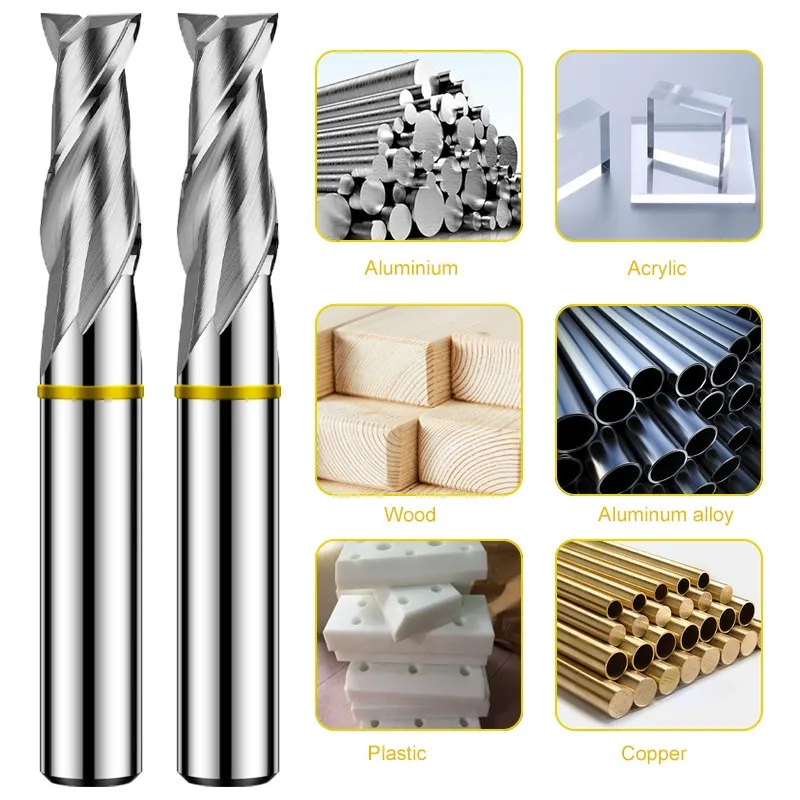 GAMONT TGY-HRC55 2-Flute Color Circle Flat End Mill Tungsten Steel Carbide For Aluminu Milling Cutter CNC Machin Endmills Tools