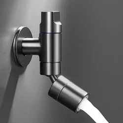 In-wall Single Cold Water Mop Pool Faucet Stainless Steel Bathroom Cleaning Room Basin Faucet Two Water Outlet Modes
