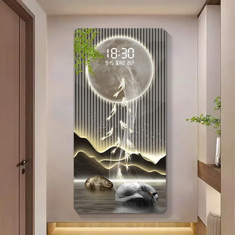 Temperature Date Wall Clock Light Aesthetic Luxury Digital Wall Clock House Living Room Orologi Da Parete Home Decoration