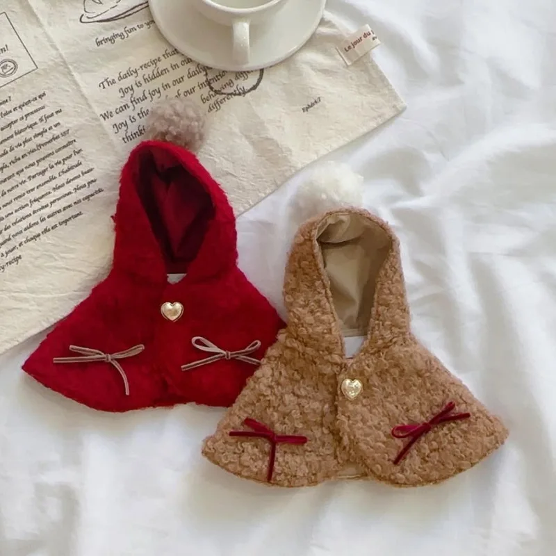 

Ins Warm Pet Christmas Hooded Cape Pet Christmas Costume Cloak Cute Plush Dog Hooded Cloak Of Small Medium Sized Dog For Home