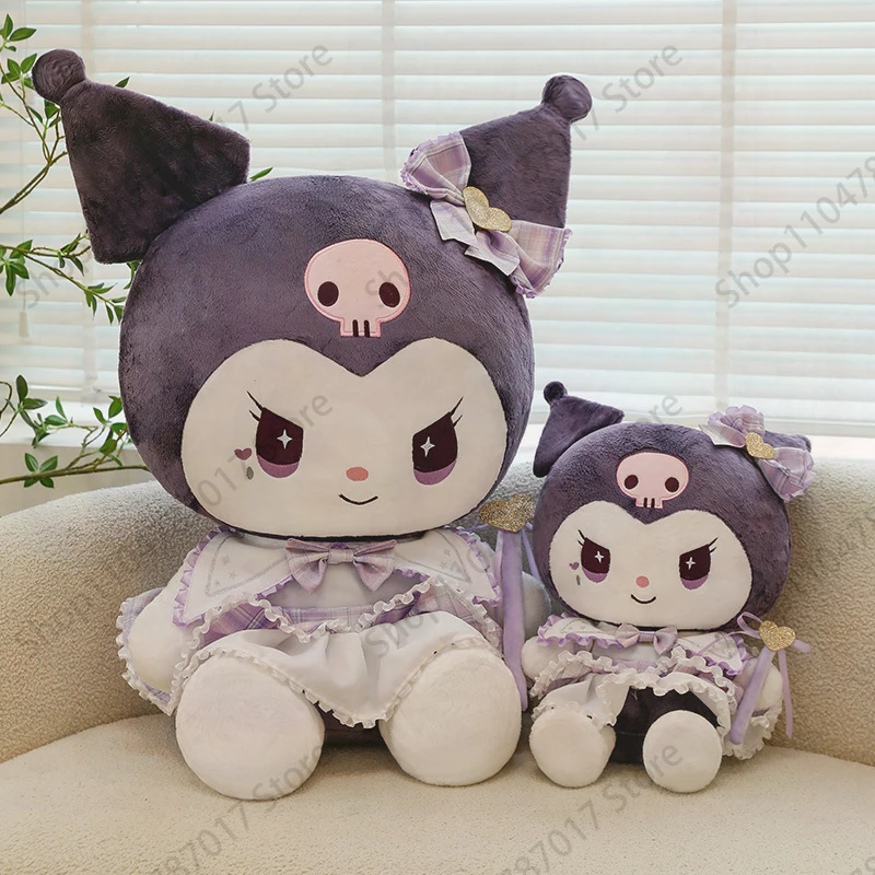 

Sanrio Kuromi Plush Toy Stuffed Doll Kawaii Fluffy Anime Home Decor Bedroom Gift For Girls Kids Lovely Cute Daily Decor Ornament