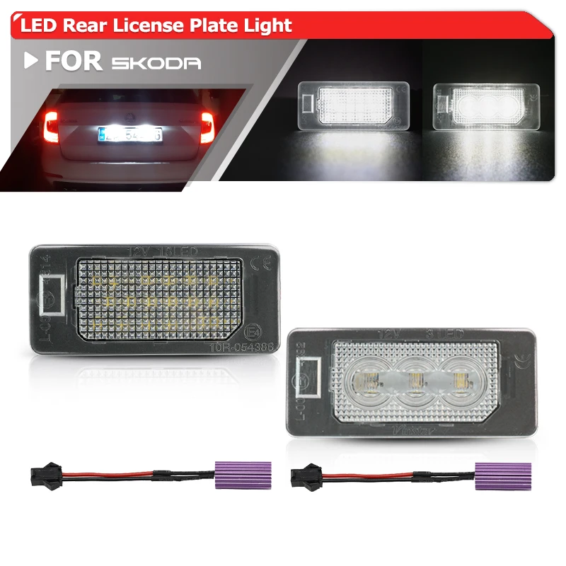 2 luces Led para matrícula sin errores, para Skoda Enyaq iV, Kamiq, Karoq, Kodiaq, Rapid, Yeti, Superb, Octavia, Fabia, Scala, Seat, Arona