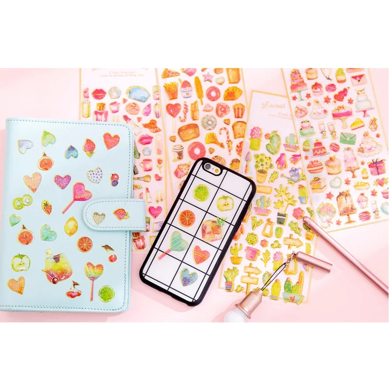 1pcs/lot Lovely Sweet Cake Crystal Epoxy DIY Album Diary Mobile Phone Decorative Stickers Mini Stickers Student Stationery Gift