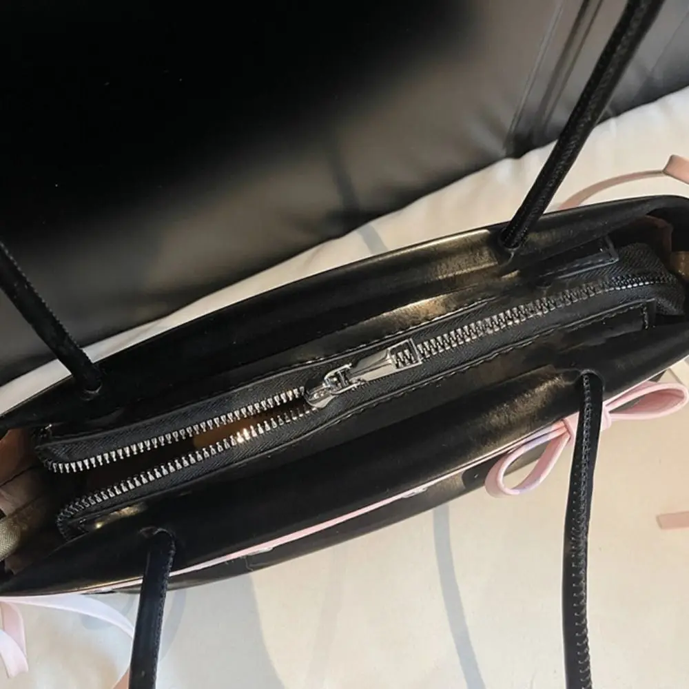 حقيبة يد كاجوال على شكل عصا فرنسية حلوة بشريط على شكل فيونكة ذات سعة كبيرة حقيبة كتف على الطراز الكوري حقيبة إبط فرنسية يوميًا #4