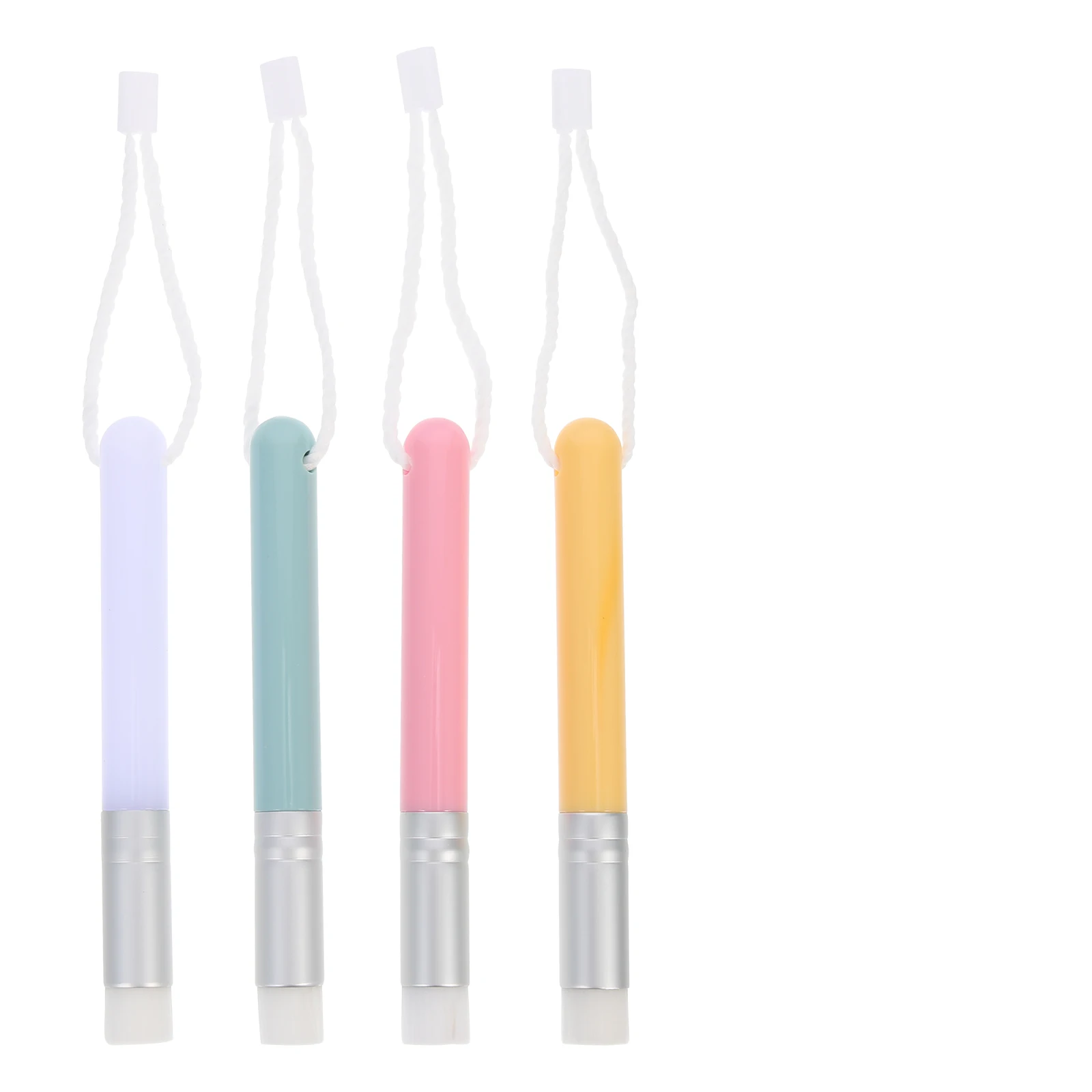 

4pcs Mini Ink Blending Brushes Pink Silver Flat Yellow Jade Green Easy Storage Crafting Cards DIY Art Paintbrushes
