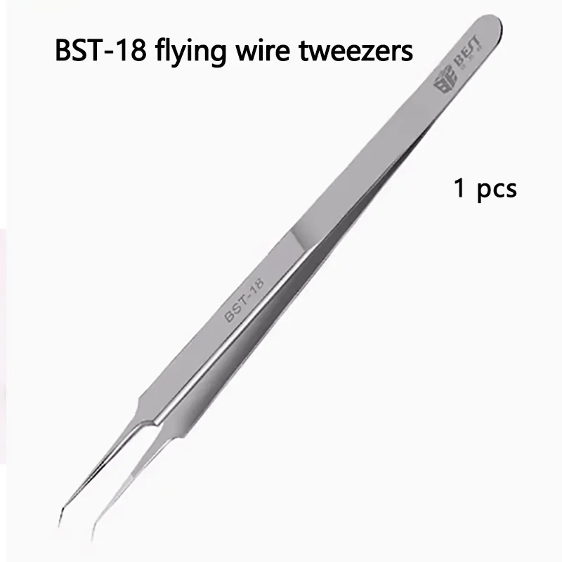 

BST-18 Tweezers 0.1mm fine pointed tweezers Stainless steel can be lengthened and stiffened for microscopy