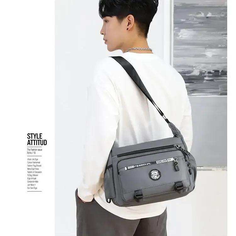 Wasserdichte Nylon-Umhängetasche für Herren – kompakte Sling-Crossbody-Schultertasche für Arbeitsweg und Reisen – Detail 3