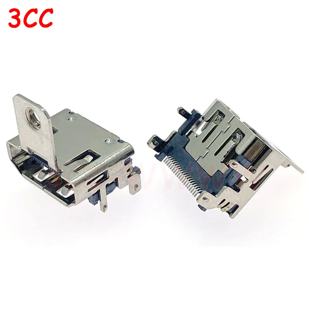 2-20 sztuk 19P SMT HDMI żeńskie gniazdo typu jack złącze interfejsu 19PIN kompatybilny z HDMI Port 90 stopni z wtyczką z otworem na śrubę dla HDTV