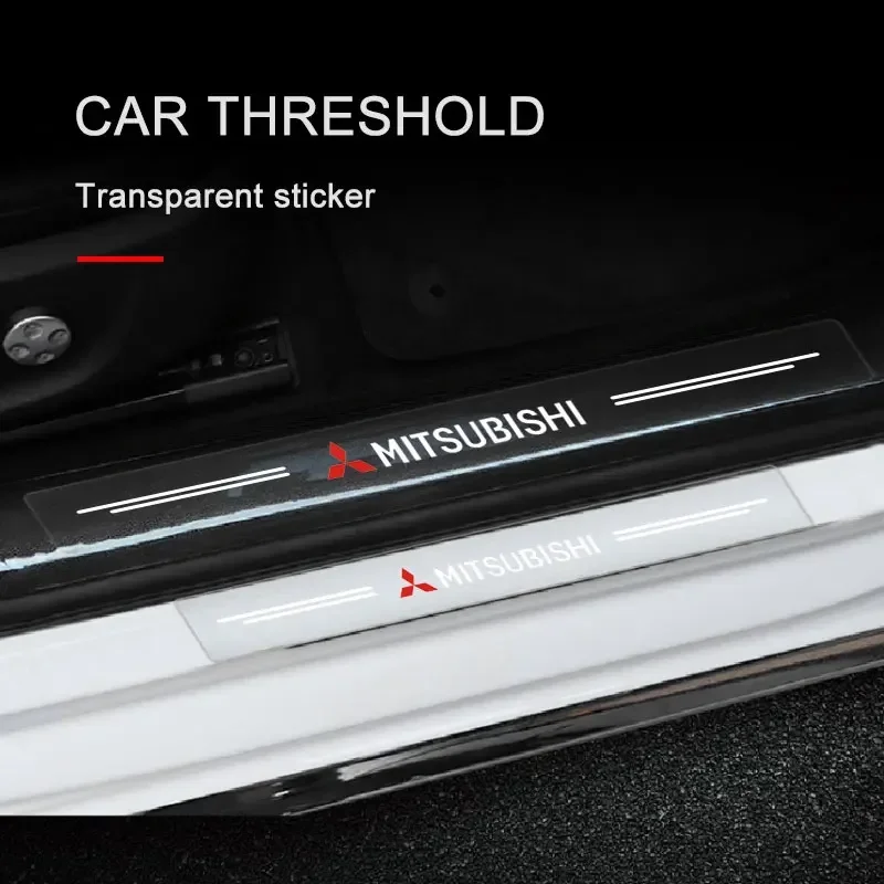Car Door Sill Protector Stickers Transparent Decor Decal Threshold Strip For Mitsubishi ASX Lancer Pajero Outlander Lancer EX