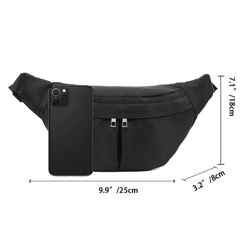 New Fashionable Men's Crossbody Bag, Casual Waterproof Chest Bag, Simple and Lightweight, Multi-layer Crossbody Small Waist Bag