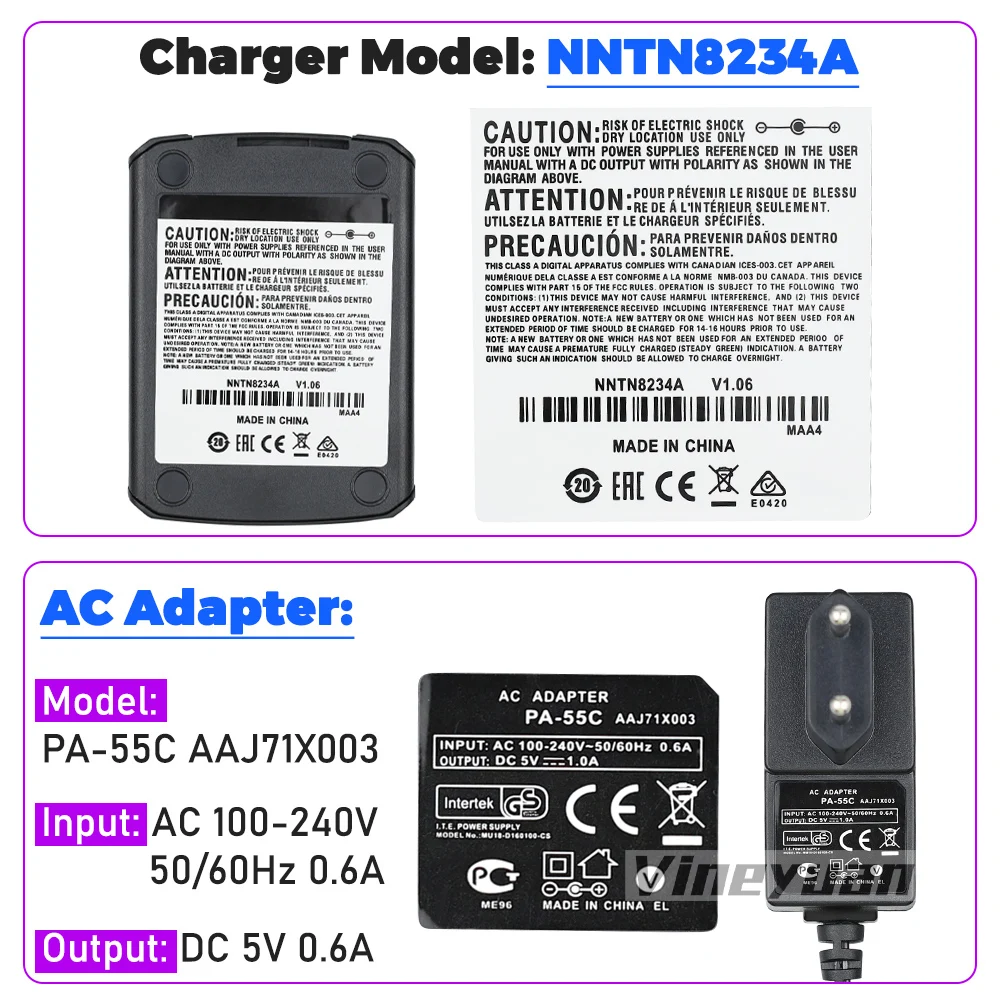 ที่ชาร์จแบตเตอรี่ NNTN8234A แท่นชาร์จแบตเตอรี่อัจฉริยะแท่นชาร์จติดผนังฐานแบตเตอรี่ MTP3250 MTP3150สำหรับ Motorola