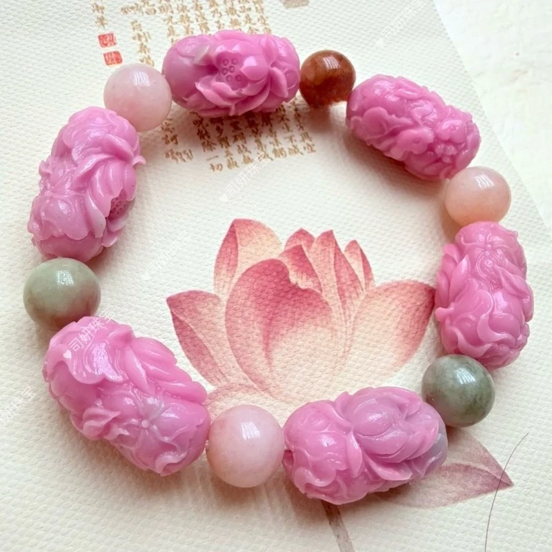 

Популярный модный браслет с кроликом лотоса, женский браслет Антикварный браслет в виде лотоса