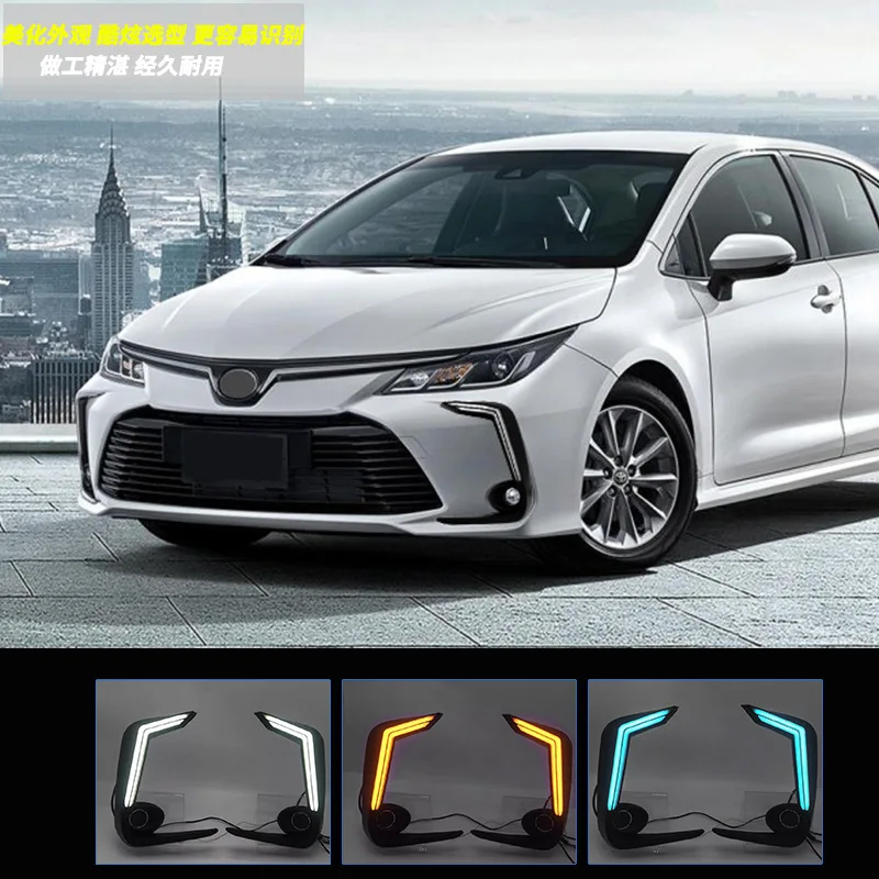 

Dynamic LED DRL For Toyota Corolla 2019 -2023 headlights foglights flowing Yellow Turn Signa Waterproof 12V Fog Lamp Decoration