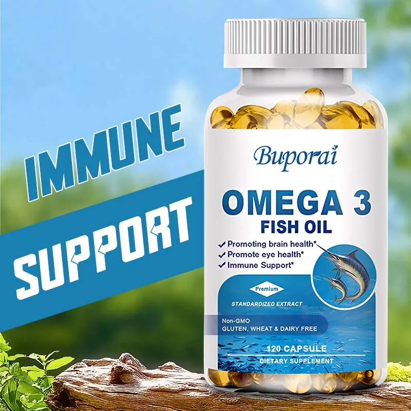 

Omega3 Fish Oil Supplement Boost Brain Power Enhance Memory Relieve Stress Improve Mood