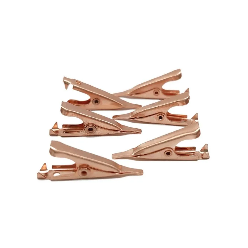 

Test Alligator Clips Connector Pure Copper 5A Power Wire Test Connector Battery Clamp Connector Crocodile Test Clips 10PCS