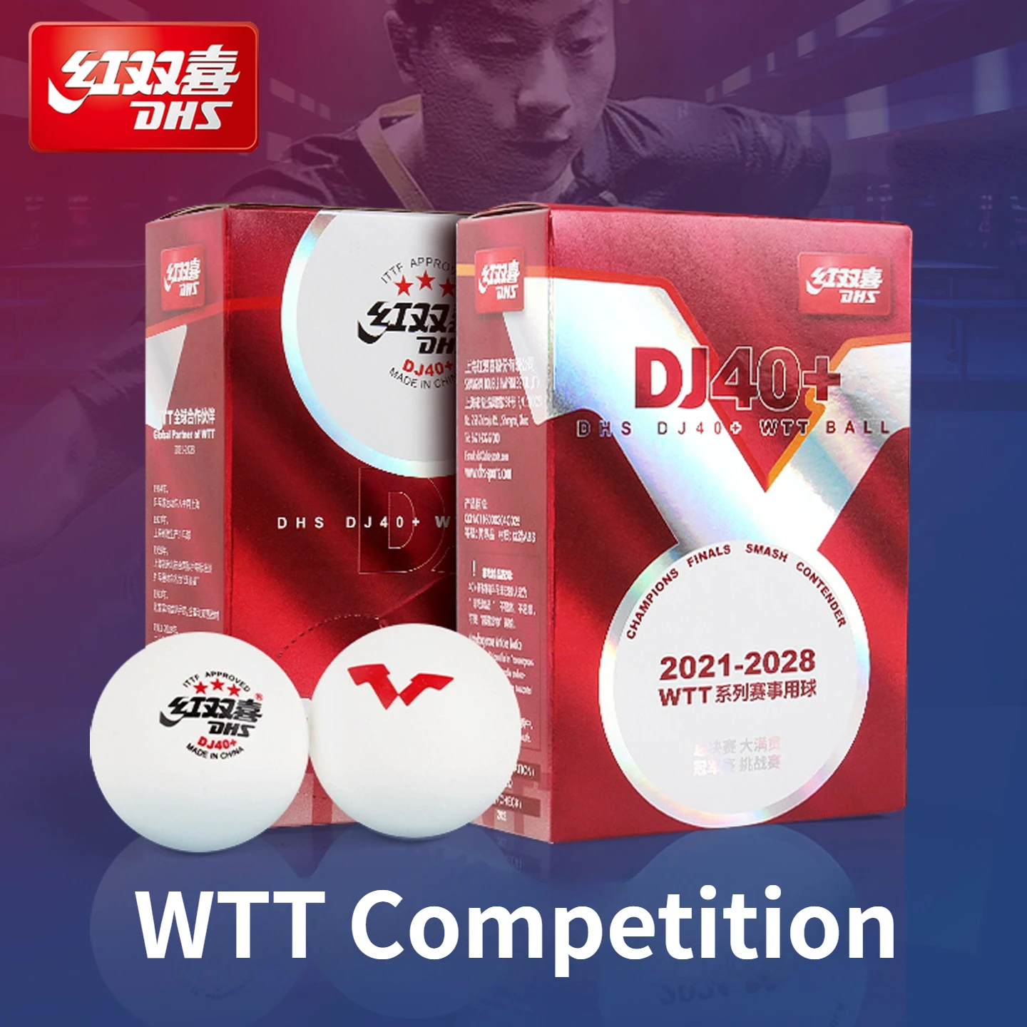 

DHS Professional Ping Pong Ball DHS DJ40+ WTT 3-Star ABS New Material ITTF Approved 40+ Table Tennis Balls Athletes Competition