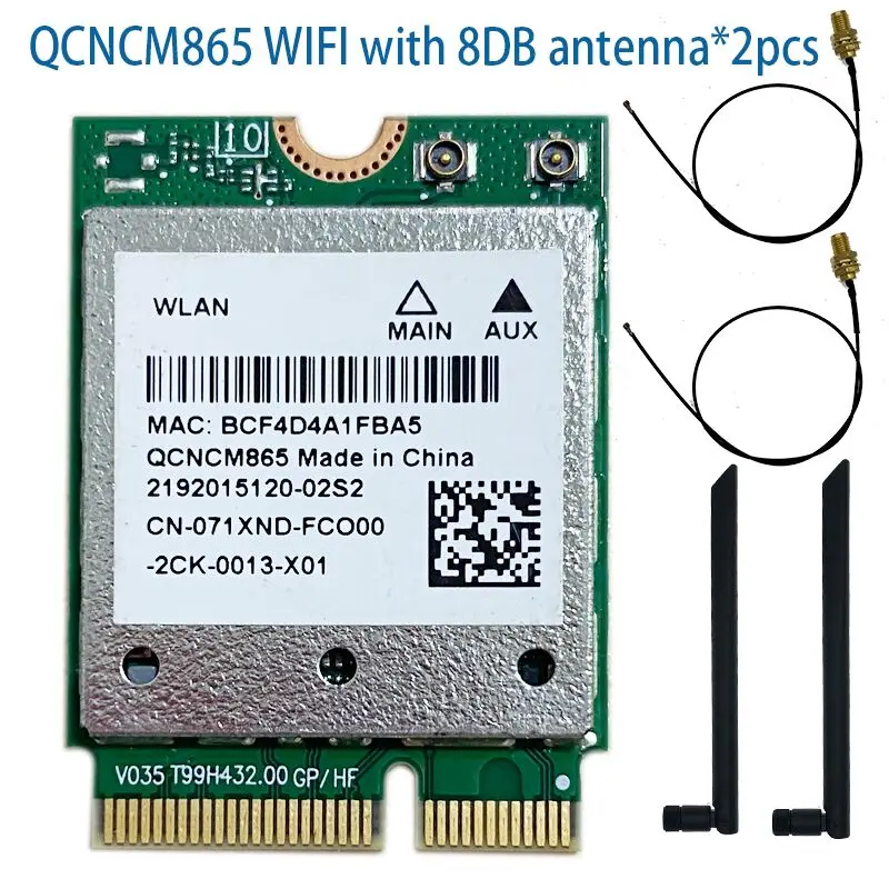 وحدة كومبو wi-fi مع بلوتوث ، wi-fi 7 ، QCNCM865 ، wi-fi 6E ، 6 802.11ax ، QCNCM865 ، حتى Gbps ، 4K QAM