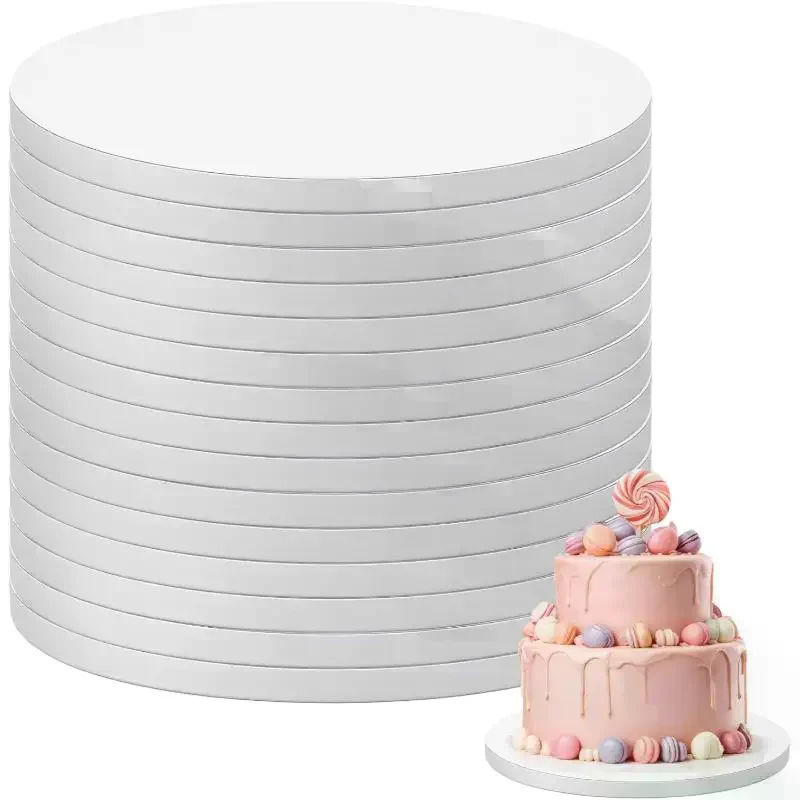 10Pcs 15/20/25/30cm Round Cake Boards Circle Cardboard Base Cupcake Dessert Tray Birthday Party Cake Decorating Supplie