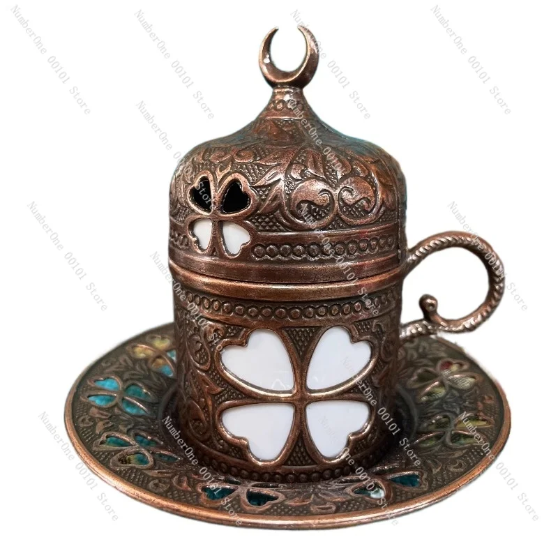 

High-end retro coffee cup ceramics, high-luxury sugar tray, four-leaf clover designer