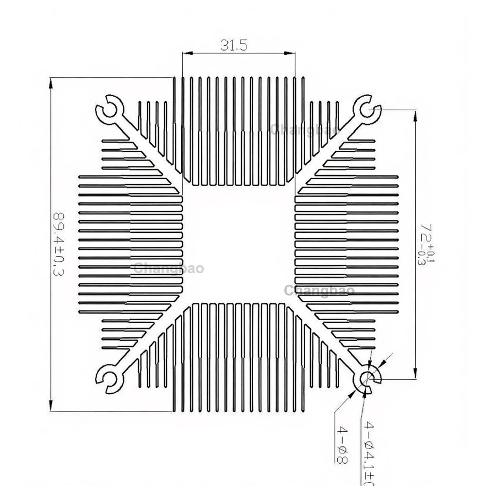 Алюминиевый радиатор 90 мм для светодиодной лампы высокой мощности COB 10 Вт 20 Вт 30 Вт 50 Вт - Радиатор охлаждающего ребра для светодиодного освещения