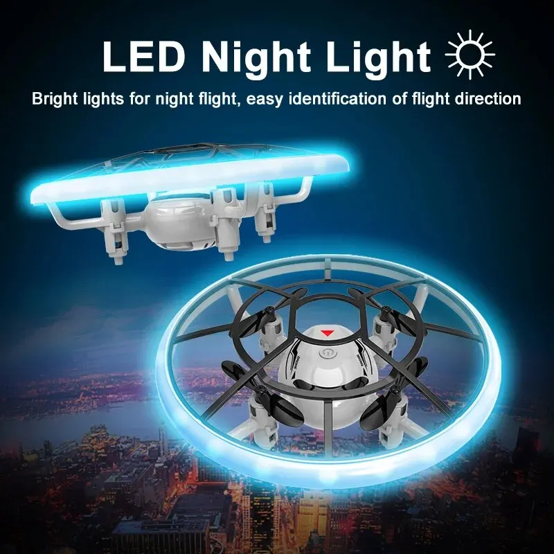 Mini Drone com LED Light, Helicóptero portátil de bolso, Modelo Quadcopter, Electroni, Profissional UFO Drone Toys for Children, Birthda