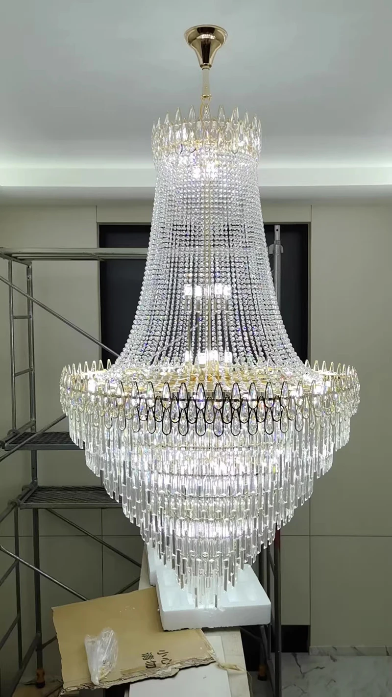 

Nordic Modern Crystal Chandelier - Luxury Pendent Ceiling Light for Wedding Hall Villa Hotel Living Room Home Decor