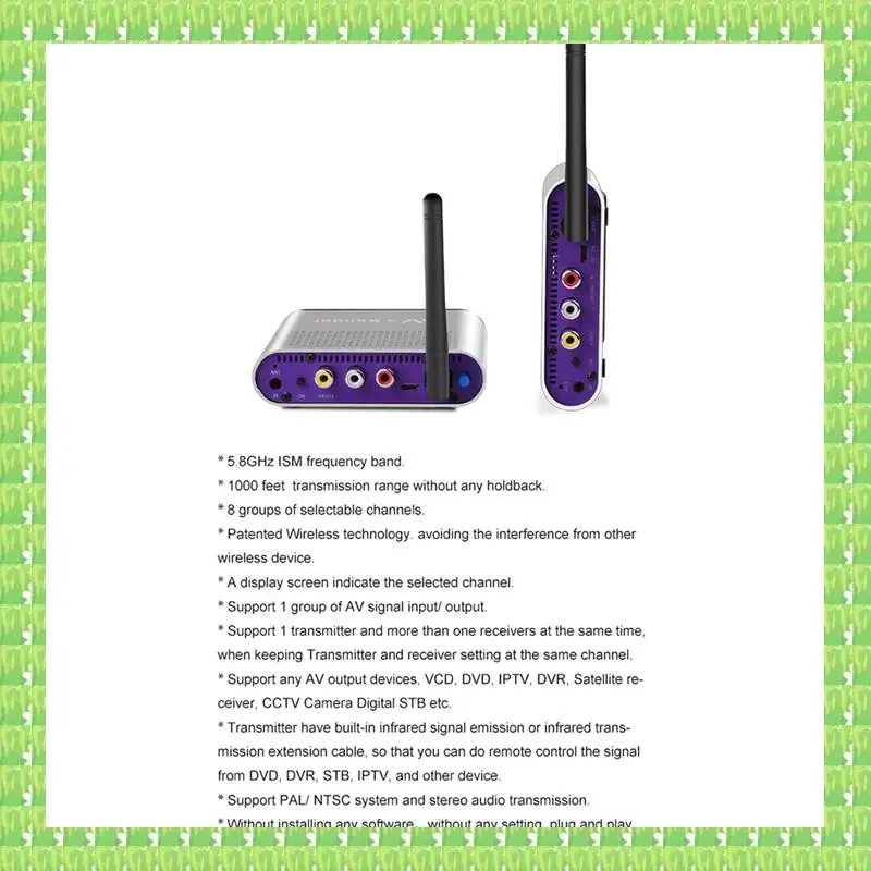 

AV530 5.8Ghz Wireless Video Digital Set-Top Box Wireless Sharing Multifunction Transmitter Receiver Easy Install With UK Plug