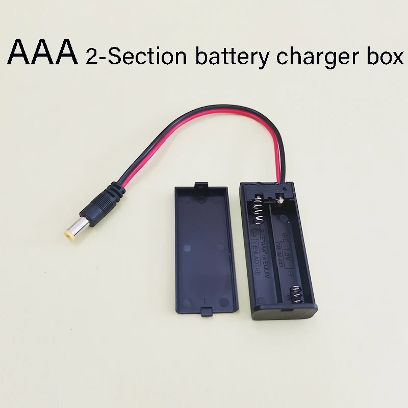1PC 5.5x2.1 DC Plug Charging Case Portable AA/AAA/18650 Battery Charger Box Holder 2/3/4/6/8 Sections With Lid and Switch image 5