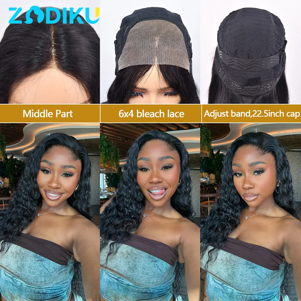 ZIDIKU 30 بوصة مجعد موجة عميقة غلويليس الباروكات شعر الإنسان جاهز لارتداء 100% البرازيلي شعر الإنسان 6x4 HD شعر مستعار الدانتيل على التخليص بيع