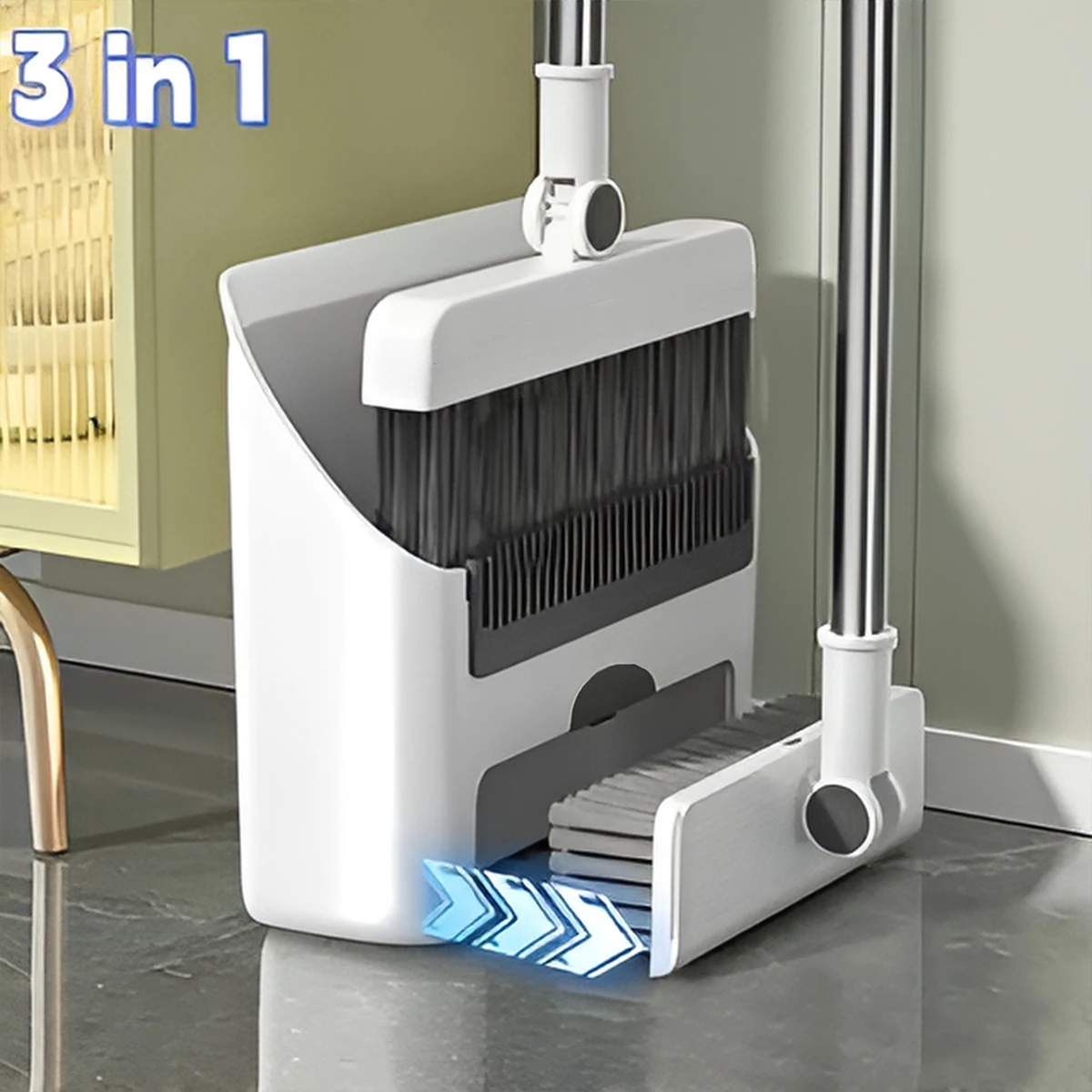 3in 1 Broom and Dustpan Set Floor Brush Long-handled Broom And Dustpan For Home Office School Dorm