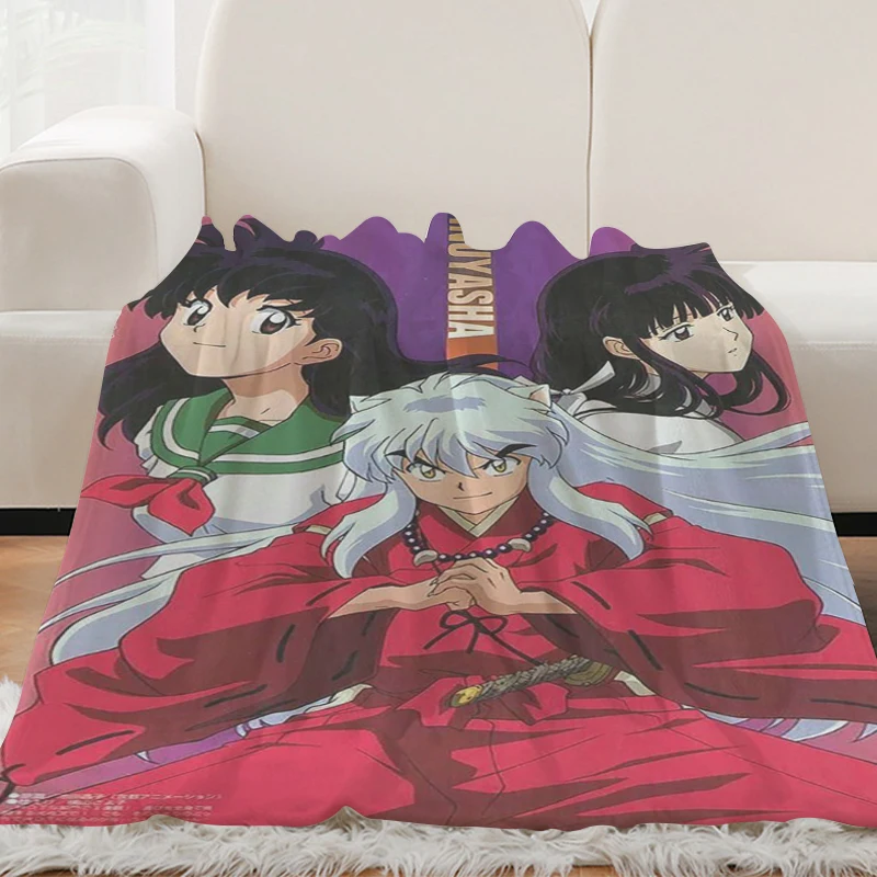 Sofa Blankets H-Inuyashas Anime Blanket Microfiber Bedding Fluffy Soft Blankets King Size Blanket Warm Knee Bed Fleece Camping