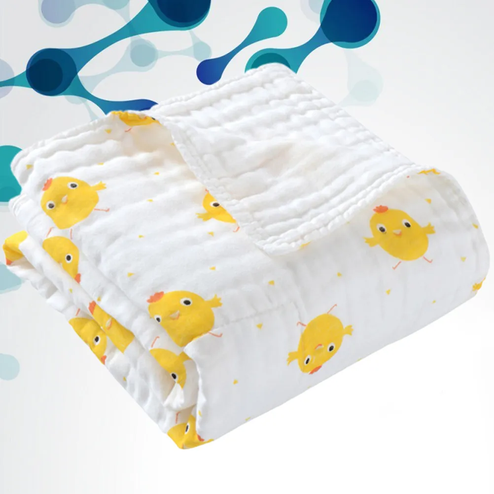 

Baby Infant Newborn Bathing Towel Cotton Blanket Cartoon Pattern Yellow Chick Soft Absorbent Breathable Infant Bath
