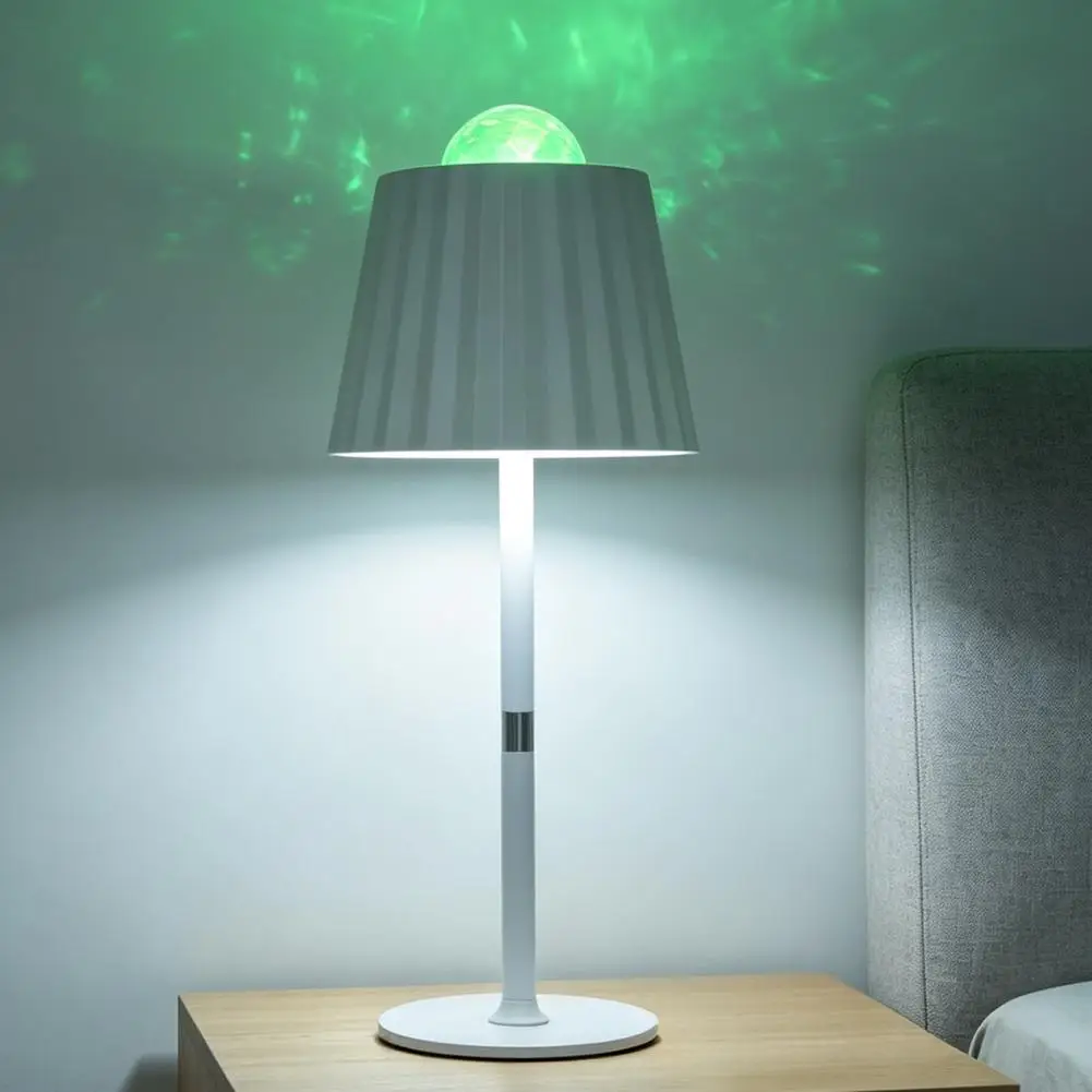 Portable Wireless Table Lamp Led Projection Desk Lamp with Transparent Acrylic Shade Portable Cordless Table Light for Terrace