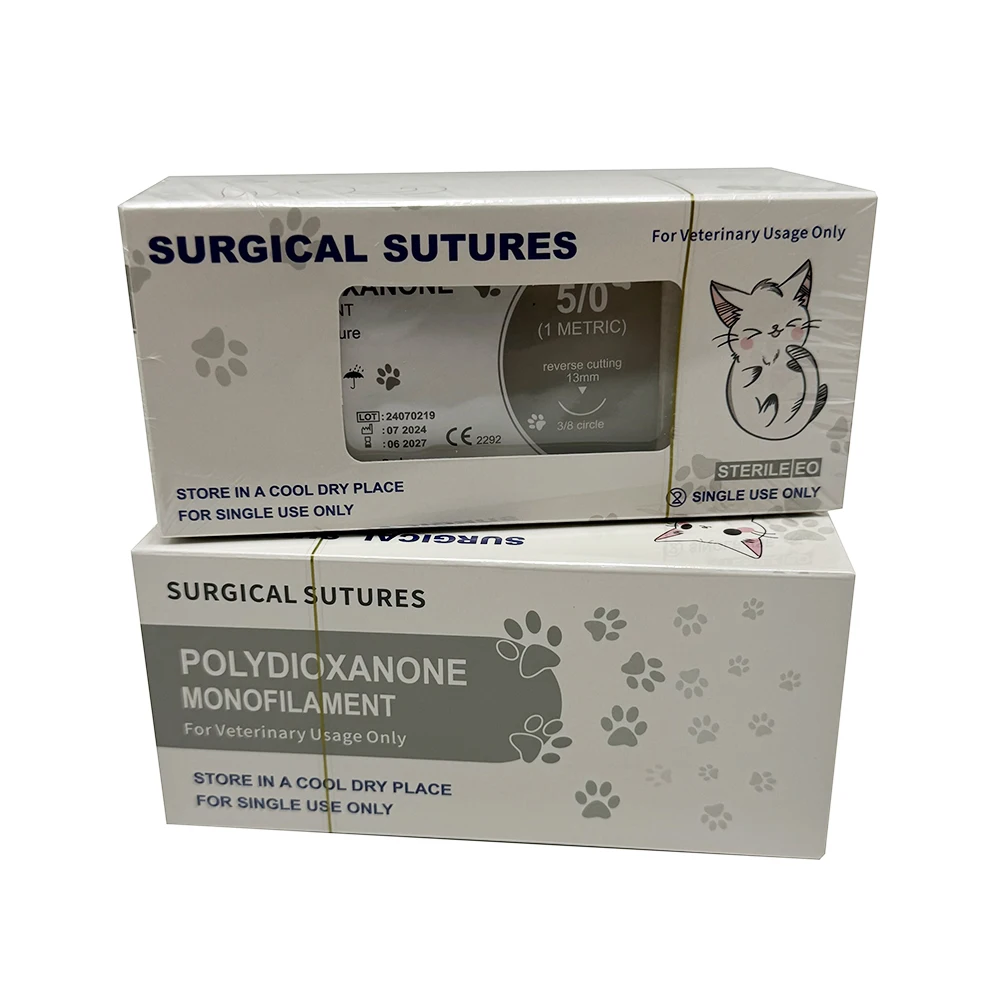 PDO-Einzelstrang-Absorbierbares Nahtmaterial für Veterinärzwecke mit Nadel, steriles Nahtmaterial für Hunde, Katzen und andere Haustiere. – Detail 2