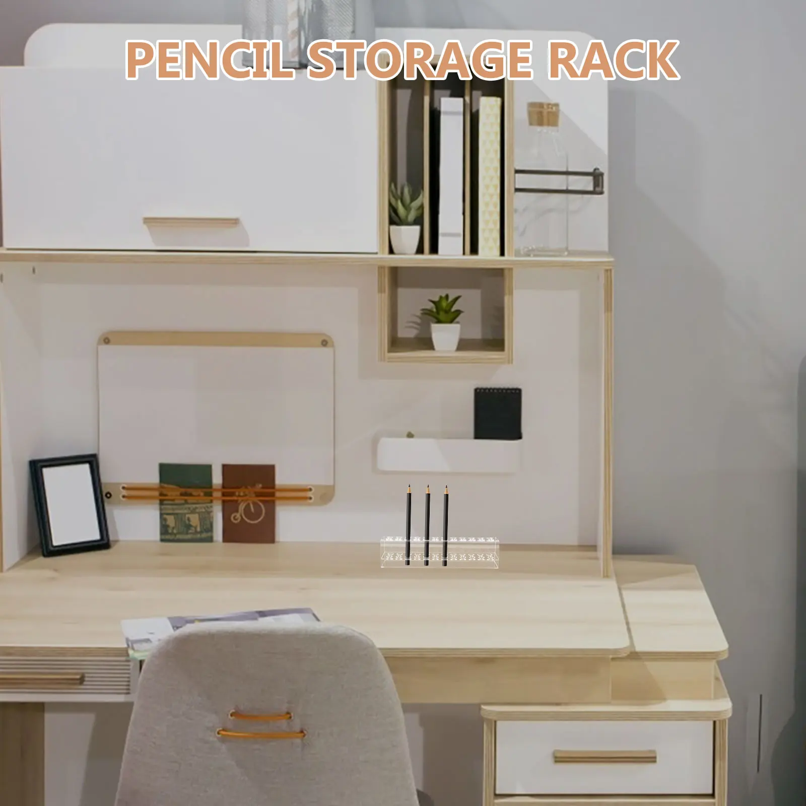 

Plastic Pencil Holder with Multi-Slot Design Pen Organizing Rack for Office School Home Use Wear-Resistant Table Pen Organizer