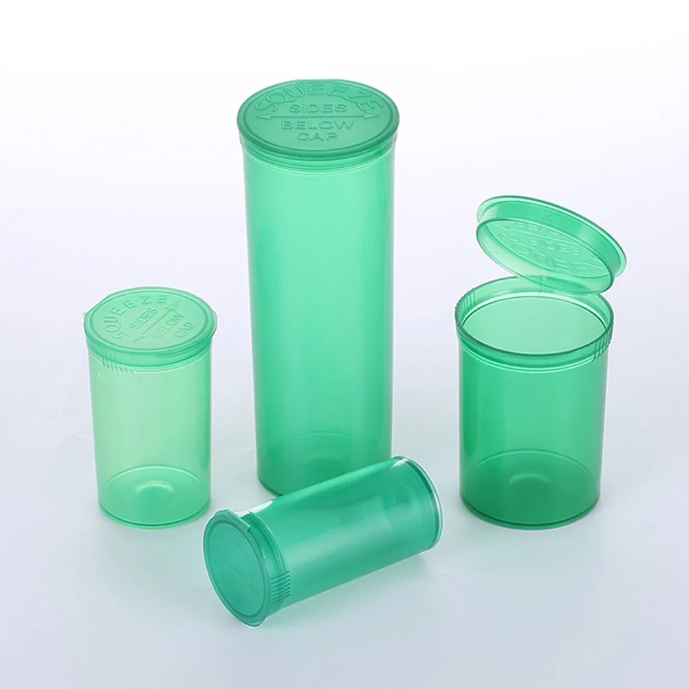 

30pcs Container Leak-Proof Portable Plastic Pill Bottle for Travel Medicine Storage Blue Vial with for Pharmacy