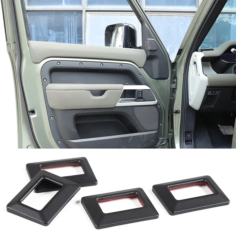 

For Land Rover Defender 90 110 2020+ Aluminum alloy black car door lock button anti-accidental touch frame sticker accessories