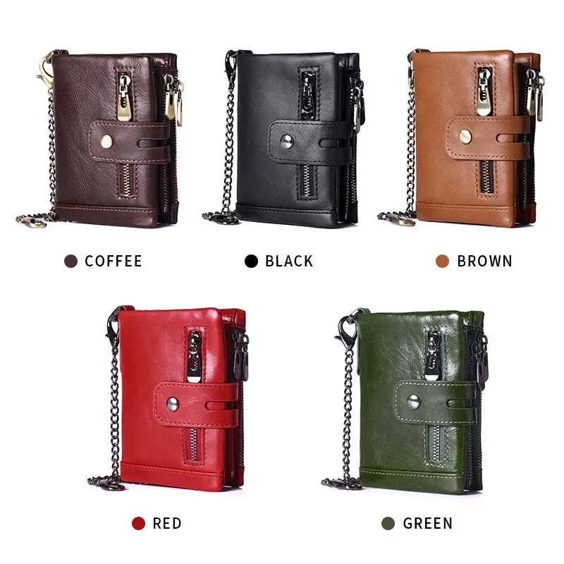 Men Wallet RFID Luxury Desig Bifold Short Wallets Male Hasp Vintage Purse Coin Pouch Multi-functional Card Pocket