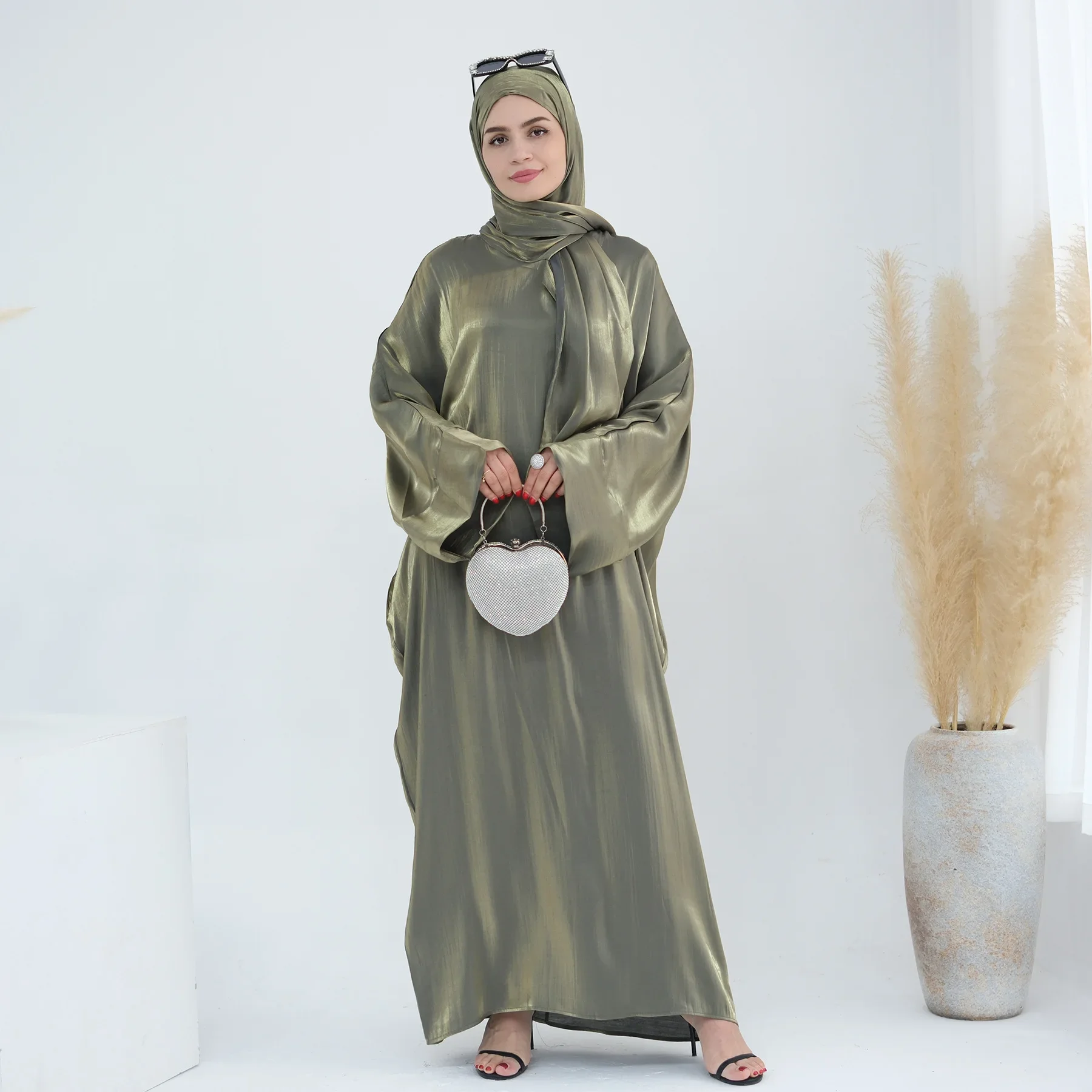 Plain Abaya with Integrated Hijab Scarf Jilbab One Piece Abayas for Women Muslim Prayer Dress Islamic Clothes Dubai Ramadan Eid