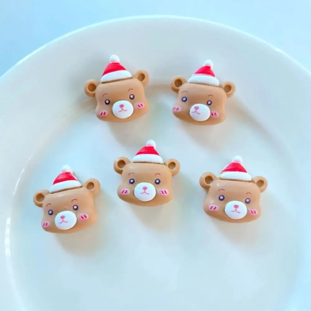 10Pcs New Cute Mini Christmas Collection Resin Figurine Crafts Flatback Cabochon Ornament Jewelry Making Hairwear Accessories