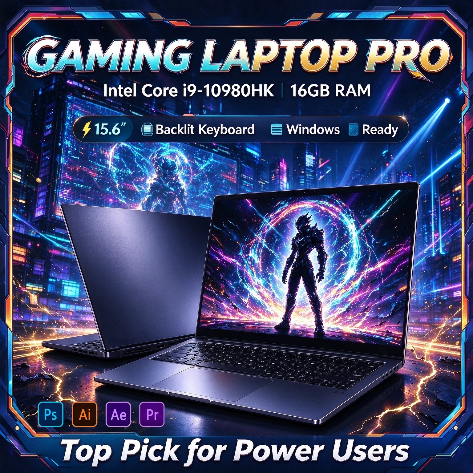 Computador portátil para jogos com processador Intel Core i9 10980HK, ecrã de 15,6 polegadas, sistema operativo Windows, 16/32 GB de RAM, desbloqueio por impressão digital.