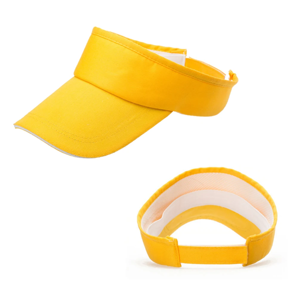 

Visor Cups Sun Hat Yellow Visors Uv Protection Lightweight Outdoor Running Travel Visor Cap Hats