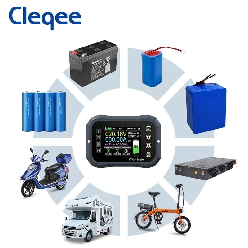 Imagem -03 - Cleqee Kg110f Testador de Bateria 120v 100a Coulomb Medidor de Capacidade Indicador de Bateria Tester Lcd Power Display Telefones Controle Kl110f