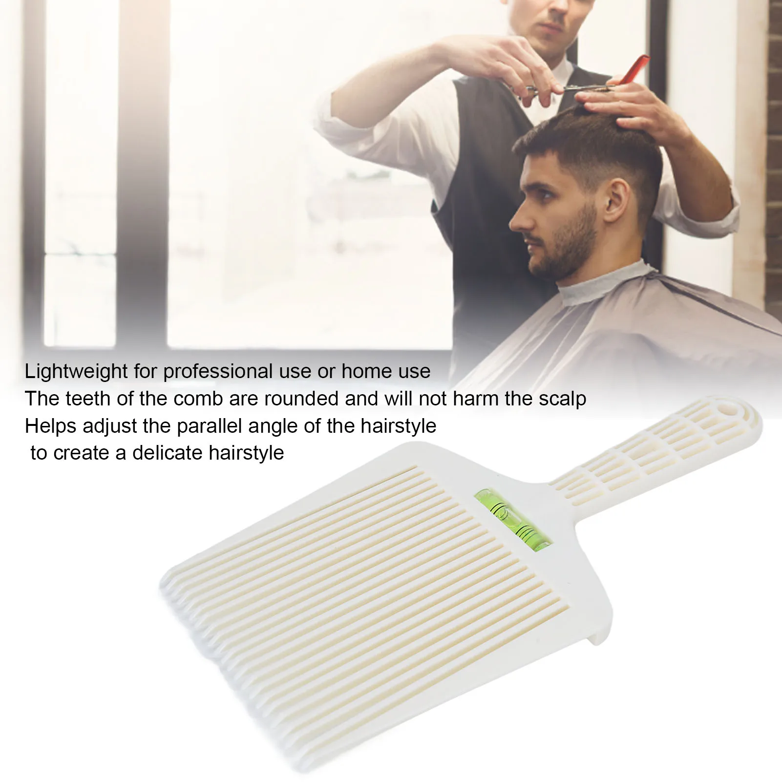 Barber Flat Top Comb Professional Flat Top Comb with Accurate Water Leveling White Flat Top Hair Comb