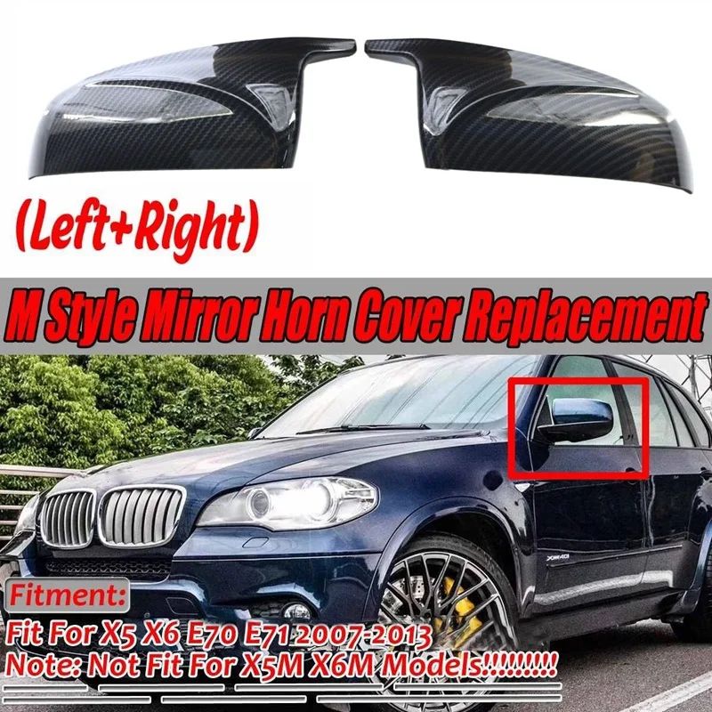 

Чехол для зеркала заднего вида, из углеродного волокна, для BMW X5 X6 E70 E71 2007-2013