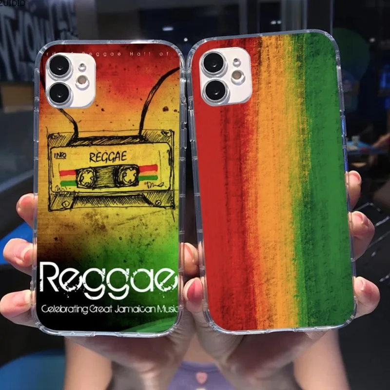 Reggae Music Mobile Phone Case for iPhone 14 13 12 11 XS X 8 7 6 Plus Mini Pro Max SE 2022 Clear Phone Cover Funda