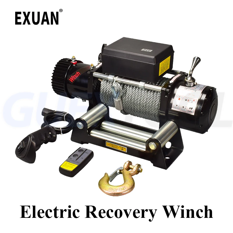 4000lbs Electric Recovery Winch ATV Trailer Truck Car DC 12V/24V Remote Control Hoist Winch Block Mud Rescue Beach Hauling Tools