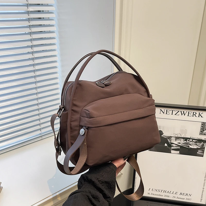 

Нейлоновые однотонные сумки через плечо большой вместимости, простые повседневные женские сумки, хит продаж 2025, универсальные сумки на плечо для поездок на работу